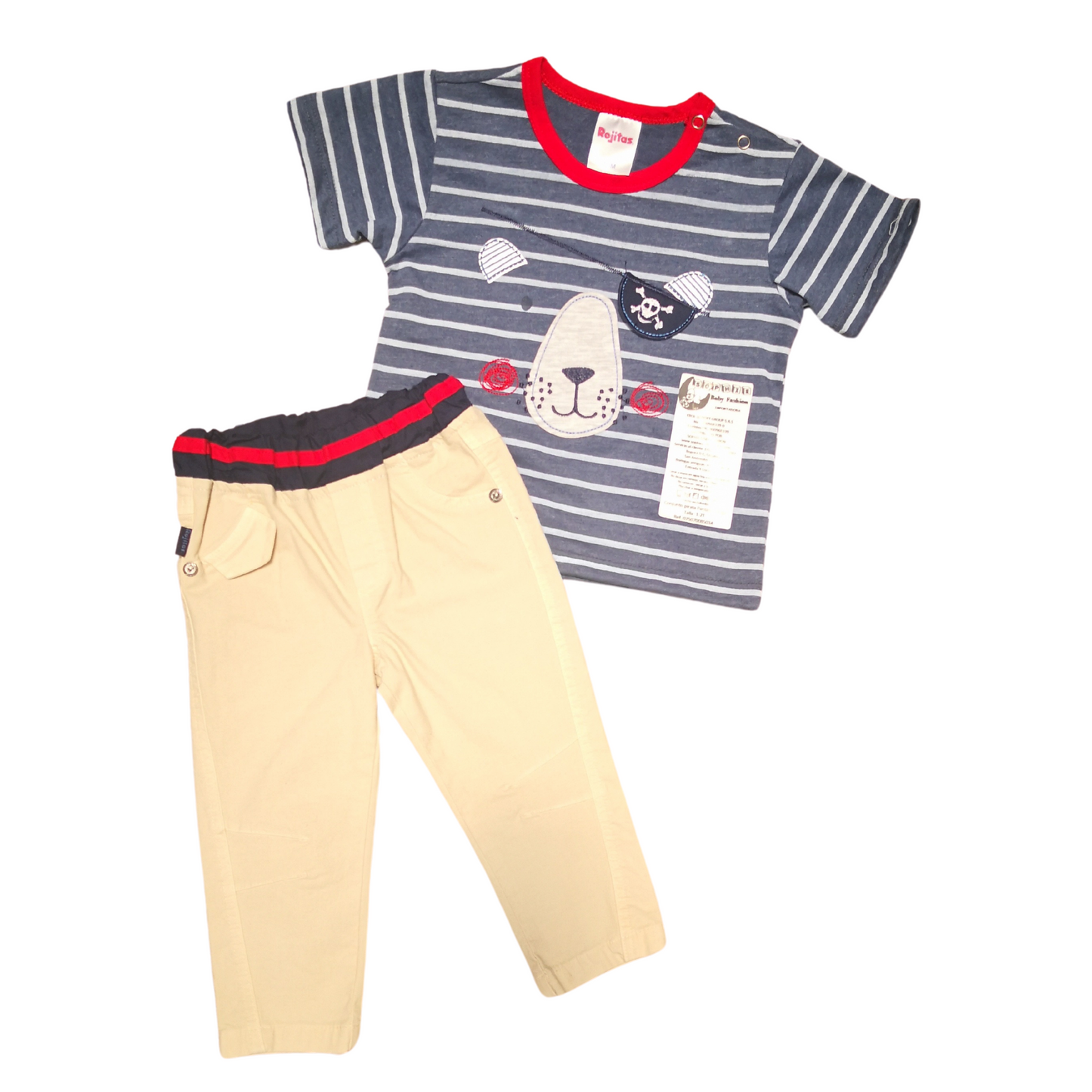 Conjunto con camiseta pirata para niño