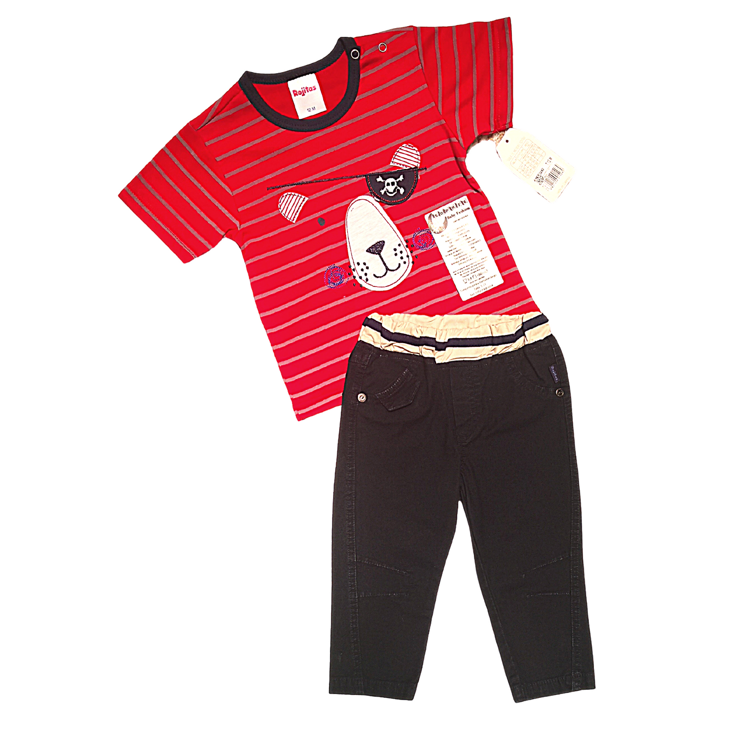 Conjunto con camiseta pirata para niño