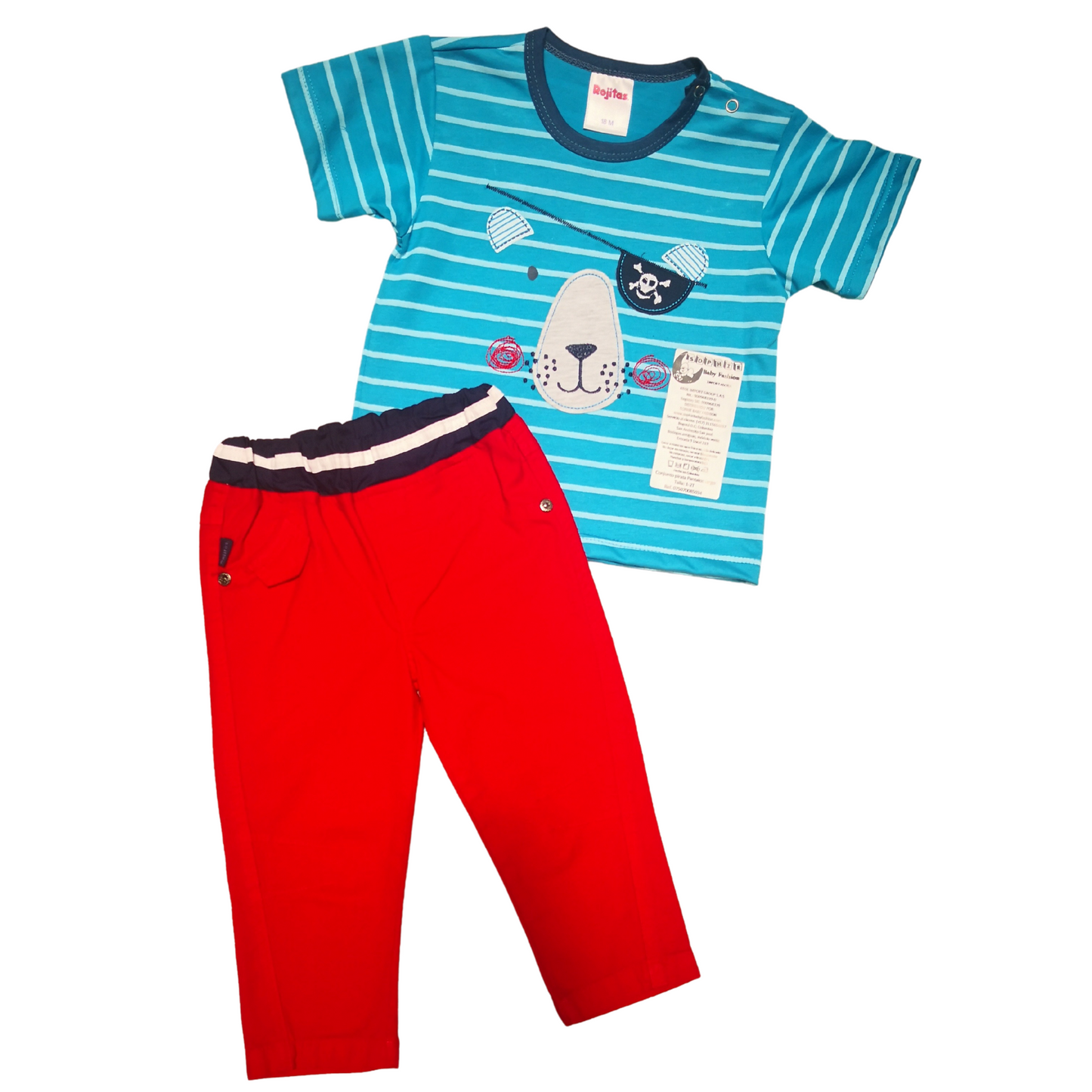 Conjunto con camiseta pirata para niño