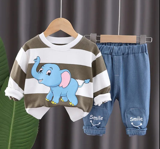 Conjunto elefante estampado