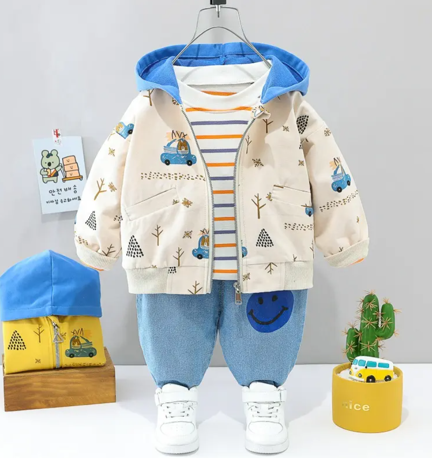 Conjunto chaqueta estampada para niño