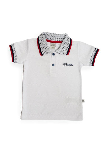 Camisetas cuello polo unicolor para bebé