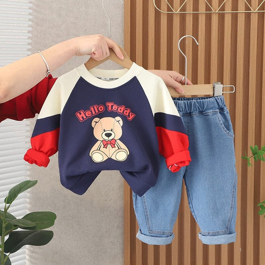 Conjunto Buzo tricolor osito para niño