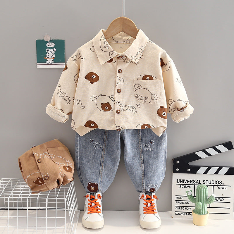 Conjunto Camisa estampada ositos para niño