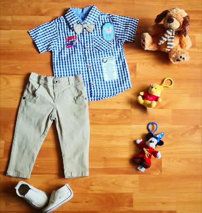 Conjunto camisa a cuadros para niño