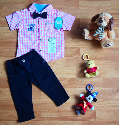 Conjunto camisa a cuadros para niño