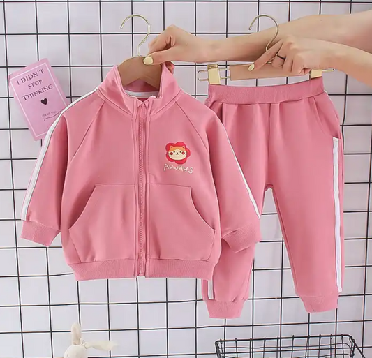 Conjunto sudadera con buzo y jogger para niña