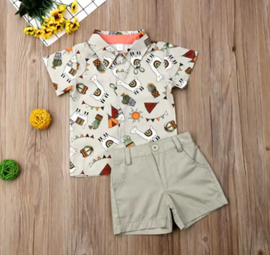 Conjunto de verano estampado para niño