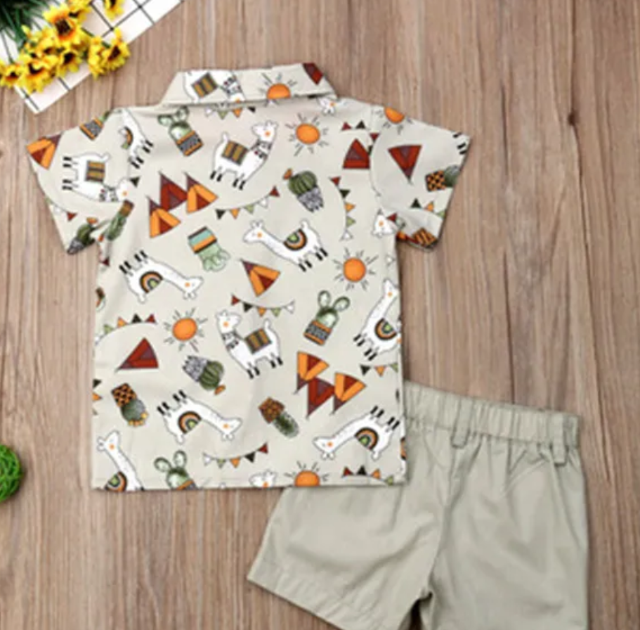 Conjunto de verano estampado para niño