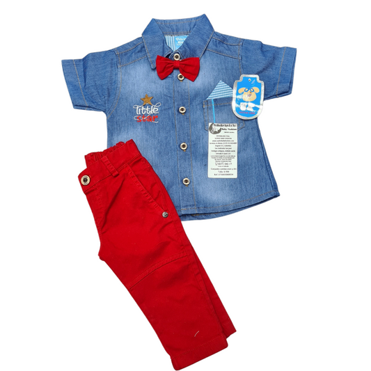 Conjunto camisa en jean para niño